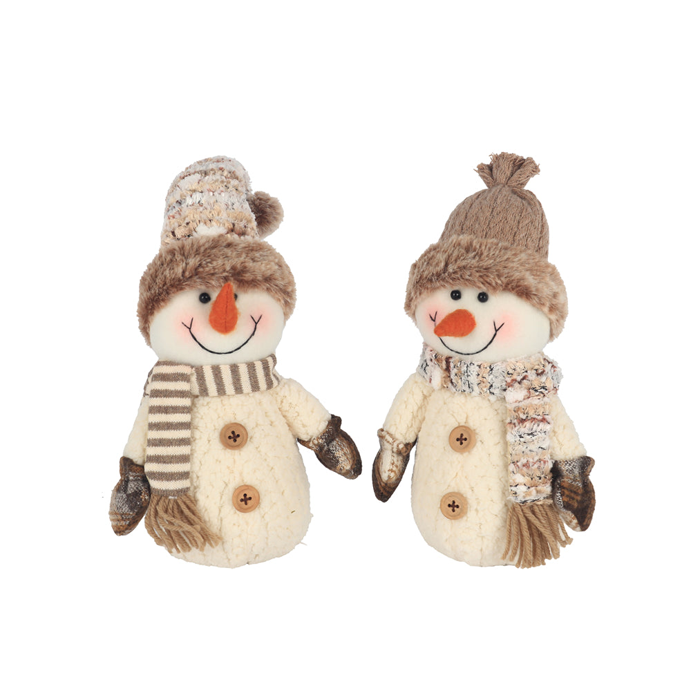 Christmas Plush Snowman Figures | 25cm, Assorted Designs, Knit Hats and Scarves