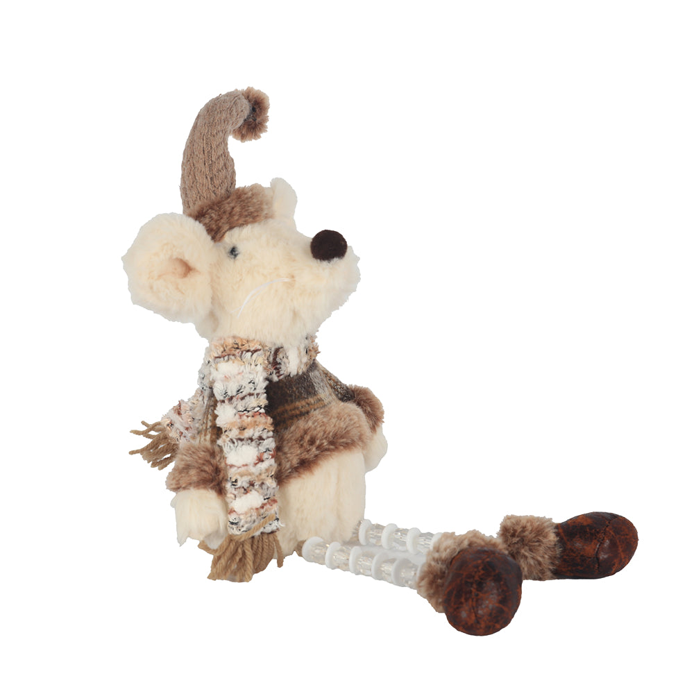 Christmas Sitting Mouse Ornament with Beaded Legs | 38cm, Assorted Designs