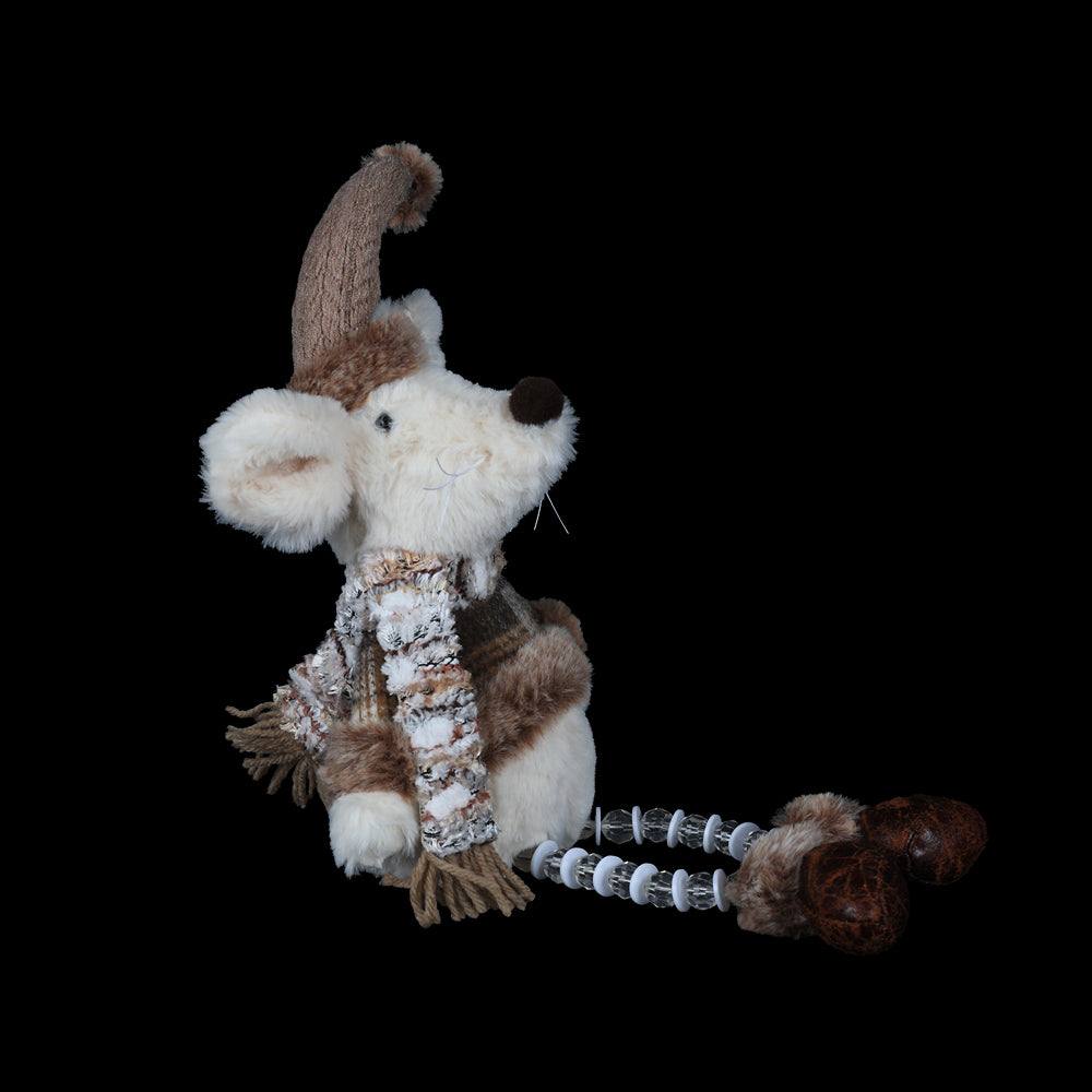 Christmas Sitting Mouse Ornament with Beaded Legs | 38cm, Assorted Designs