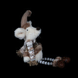 Christmas Sitting Mouse Ornament with Beaded Legs | 38cm, Assorted Designs
