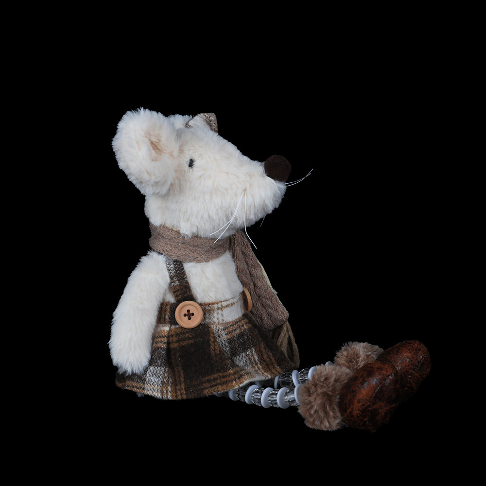 Christmas Sitting Mouse Ornament with Beaded Legs | 38cm, Assorted Designs