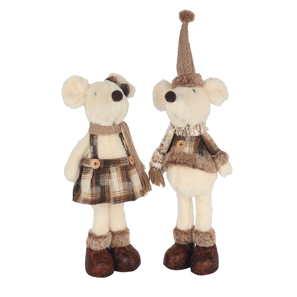 Christmas Standing Plush Mice Figurines | 40 cm, Assorted Designs
