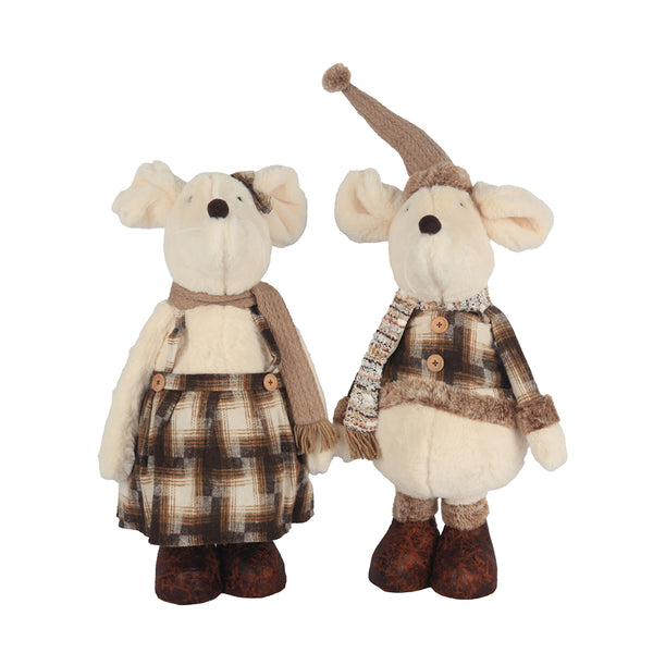 Christmas Mouse Figurine with Extendable Legs | 106cm, Assorted Colours