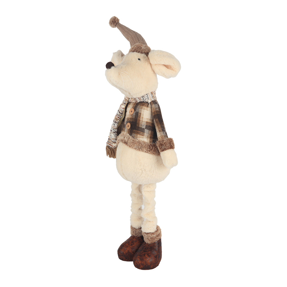 Christmas Mouse Figurine with Extendable Legs | 106cm, Assorted Colours