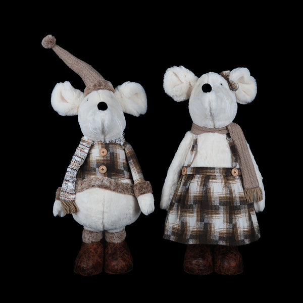 Christmas Mouse Figurine with Extendable Legs | 106cm, Assorted Colours