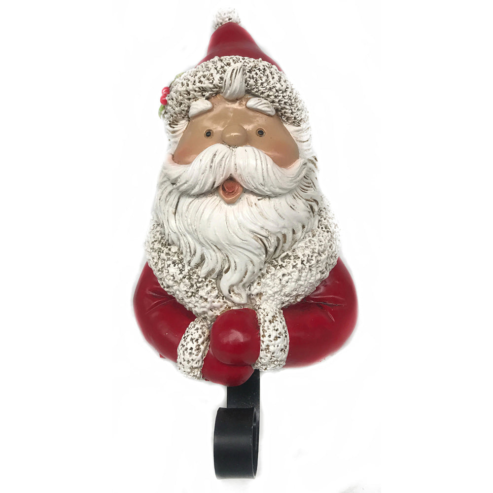 Christmas 13cm Santa Stocking Holder Clip Stand | Hand-Painted, Assorted Designs