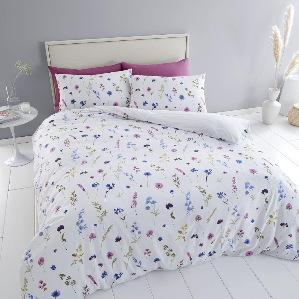 Catherine Lansfield Countryside Floral Reversible  Quilt Set | King
