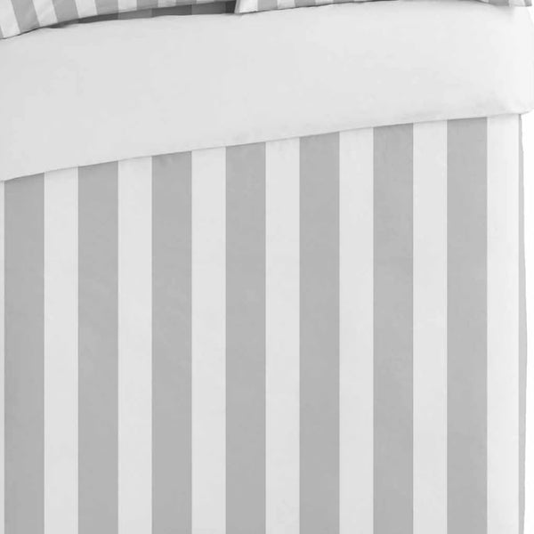 Catherine Lansfield Cove Stripe Silver Quilt Set | Double