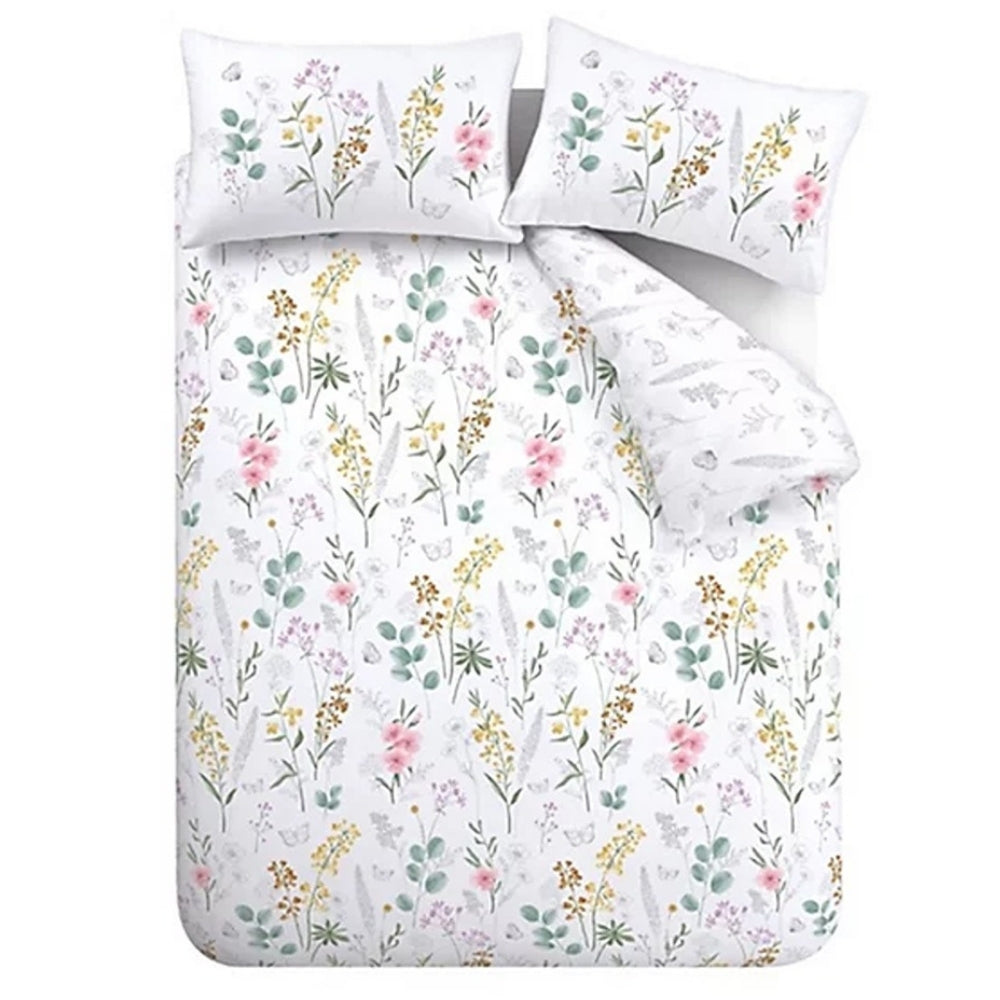 Catherine Lansfield Emilia Floral White Reversible Quilt Set | Single