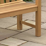 Eucalyptus Grandis Garden Bench | 148 x 56 x 91cm | Teak Finish with Sloping Armrests