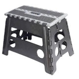 Dekton 32cm Folding Step Stool | Durable Plastic, Non-Slip Surface, Black and Grey