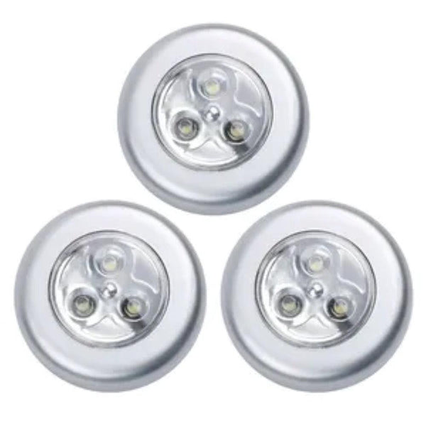 Dekton Silver LED Disc Lights | Pro Touch Light 3pc Set