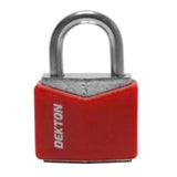 Dekton 25mm Covered Steel Padlock | Weather-Resistant Red Coating