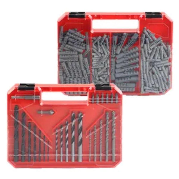 Dekton High-Quality Drill and Wall Plugs Set | 300pc in Portable Case