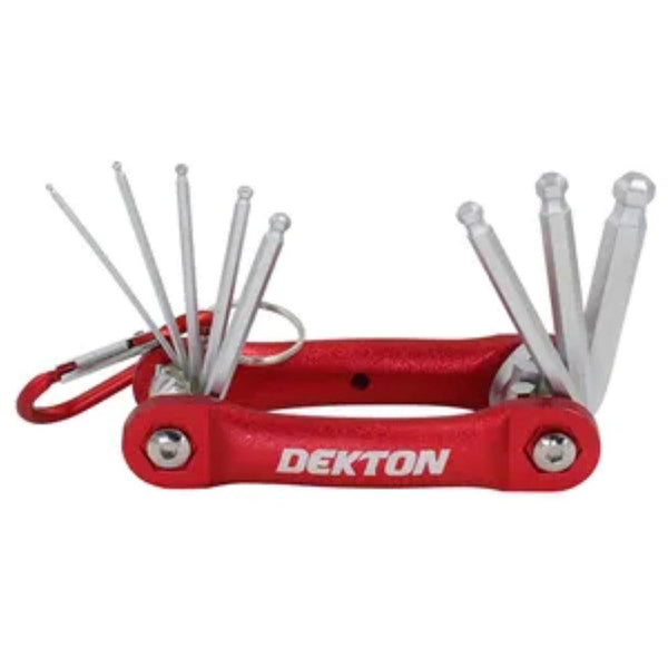 Dekton Compact Folding Hex Key Set | Includes Carabiner Clip