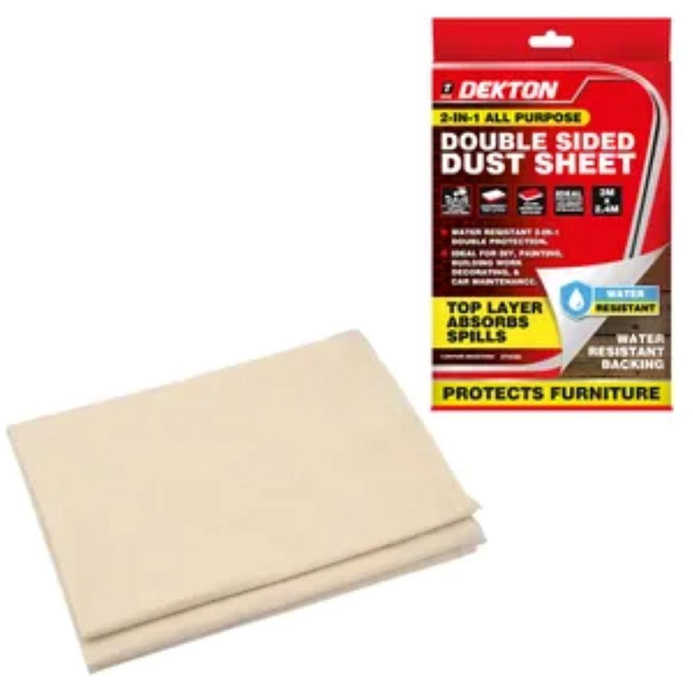 Dekton Double Sided Dust Sheet | Water-Resistant and Absorbent | 3m x 3.6m