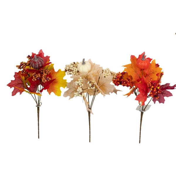 Florelle Autumn Pumpkin Bush Picks | Set of 3