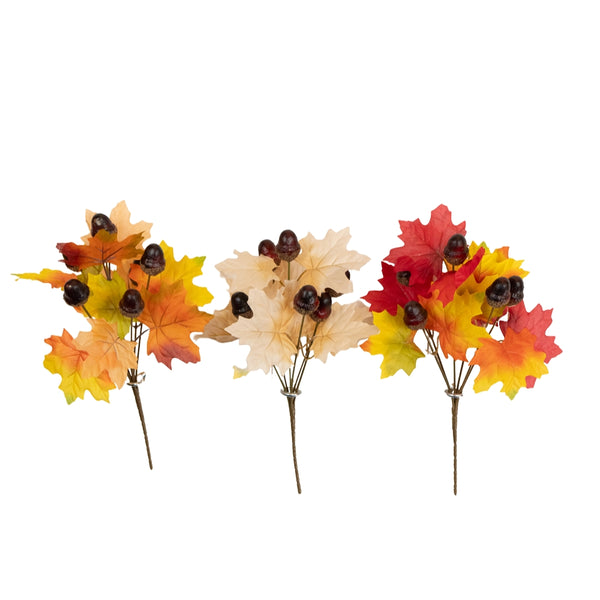 Florelle Autumn Acorn Bush | Artificial Leaf Stems Set