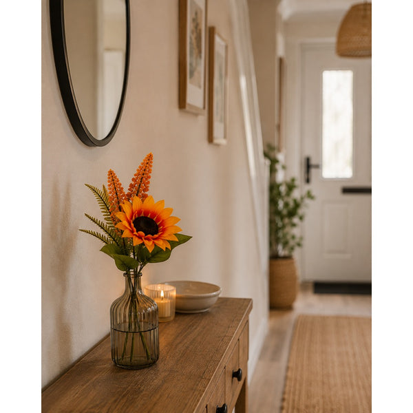 Foxtail and Sunflower Artificial Flower Bushes - 6 Pieces, 3 Assorted Designs