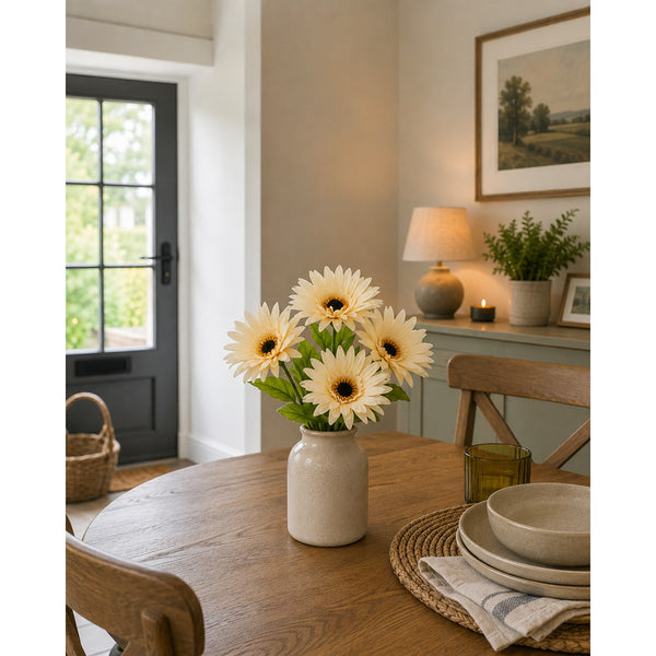 Artificial Gerbera Daisy Floral Bush - 5 Pieces, Assorted Colours