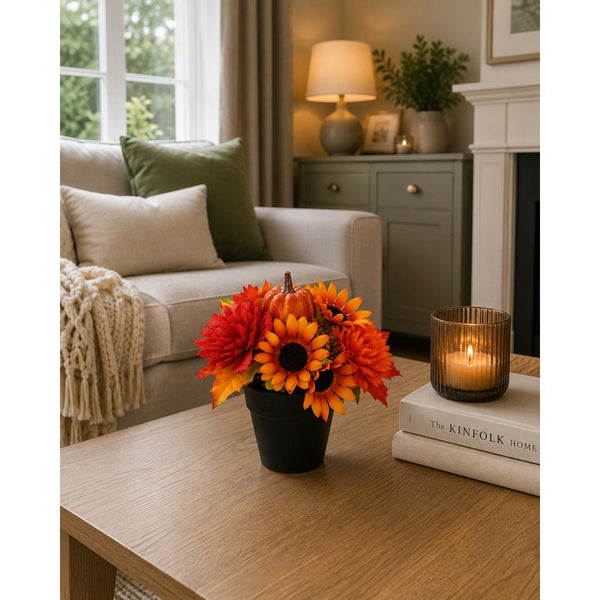 Mini Potted Autumn Floral Arrangements - 15cm, 3 Assorted Designs