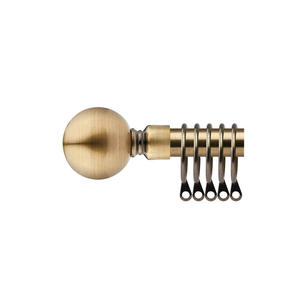 Antique Brass Curtain Pole - Adjustable 120-210cm