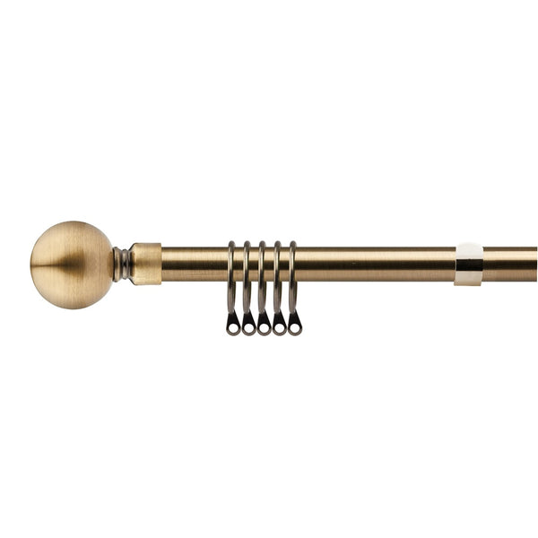 Antique Brass Curtain Pole - Adjustable - 180-340cm