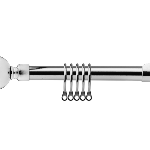 Brushed Silver Curtain Pole - 120-210cm