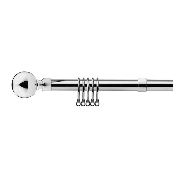 Brushed Silver Curtain Pole - 120-210cm