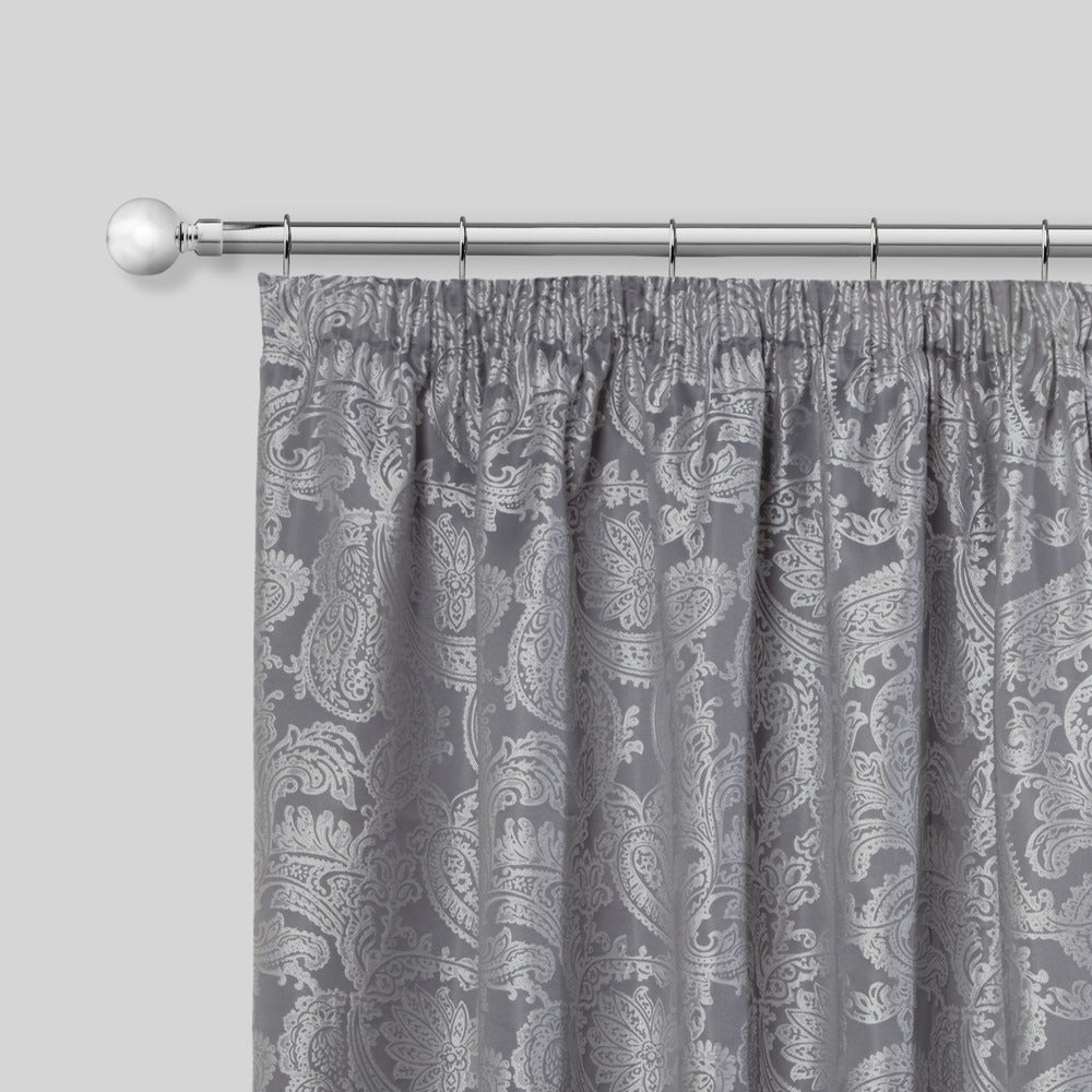 Brushed Silver Curtain Pole 180-340cm | 2Ass