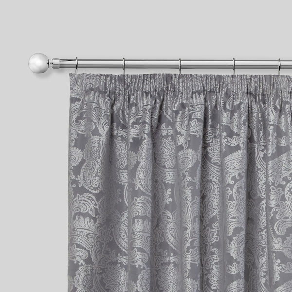 Brushed Silver Curtain Pole 180-340cm | 2Ass