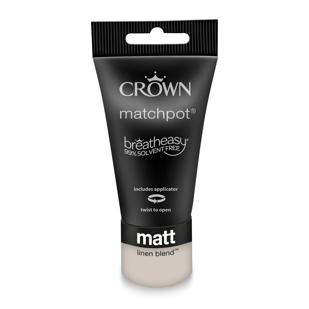 Crown Paint Linen Blend Matt Emulsion Paint Tester | 40ml, Breatheasy
