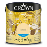 Crown Paint Matt Sunrise Wall & Ceiling Emulsion Paint | 2.5L, Breatheasy
