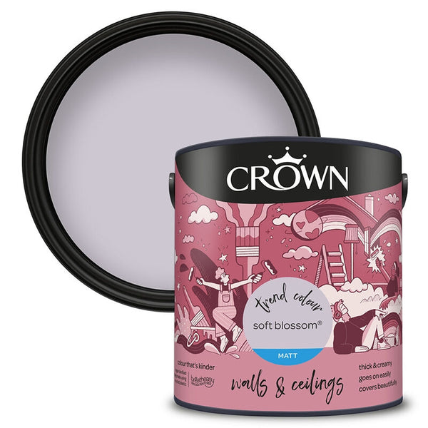 Crown Paint Soft Blossom Matt Emulsion Paint | 2.5L, Walls & Ceilings