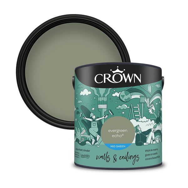 Crown Paint Evergreen Echo Mid Sheen Wall & Ceiling Paint | 2.5L