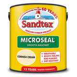 Sandtex Microseal Cornish Cream Smooth Exterior Masonry Paint | 2.5L