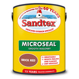 Sandtex Microseal Smooth Masonry Paint Brick Red | 5L, 15 Year Durability