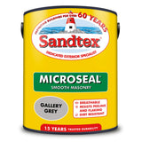 Sandtex Microseal Smooth Exterior Masonry Paint | Gallery Grey, 5L