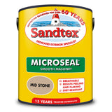 Sandtex Mid Stone Smooth Masonry Paint | 5L, Exterior, 15 Year Protection
