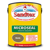 Sandtex Microseal Smooth Masonry Paint Olive | Exterior, 5L, 15 Year Durability