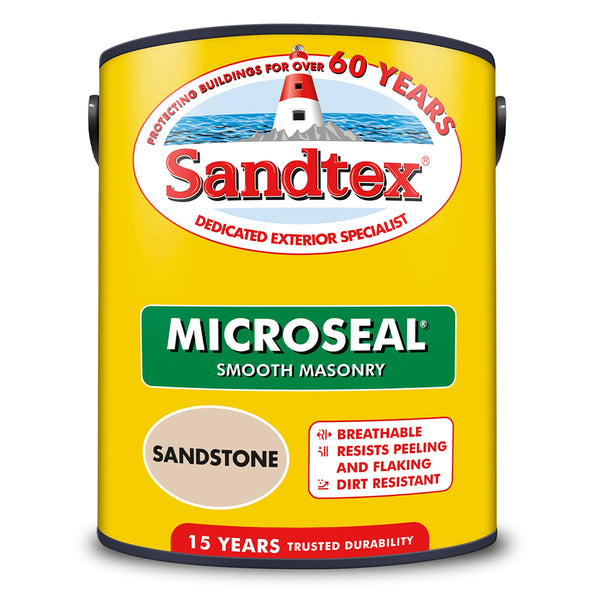 Sandtex Microseal Smooth Masonry Paint Sandstone | 5L, Exterior