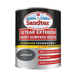 Sandtex Anthracite Multi-Surface Gloss Paint | 750ml, 10-Year Protection