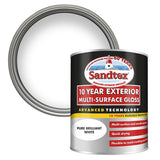 Sandtex Multi-Surface Exterior Gloss Paint | Pure Brilliant White, 750ml