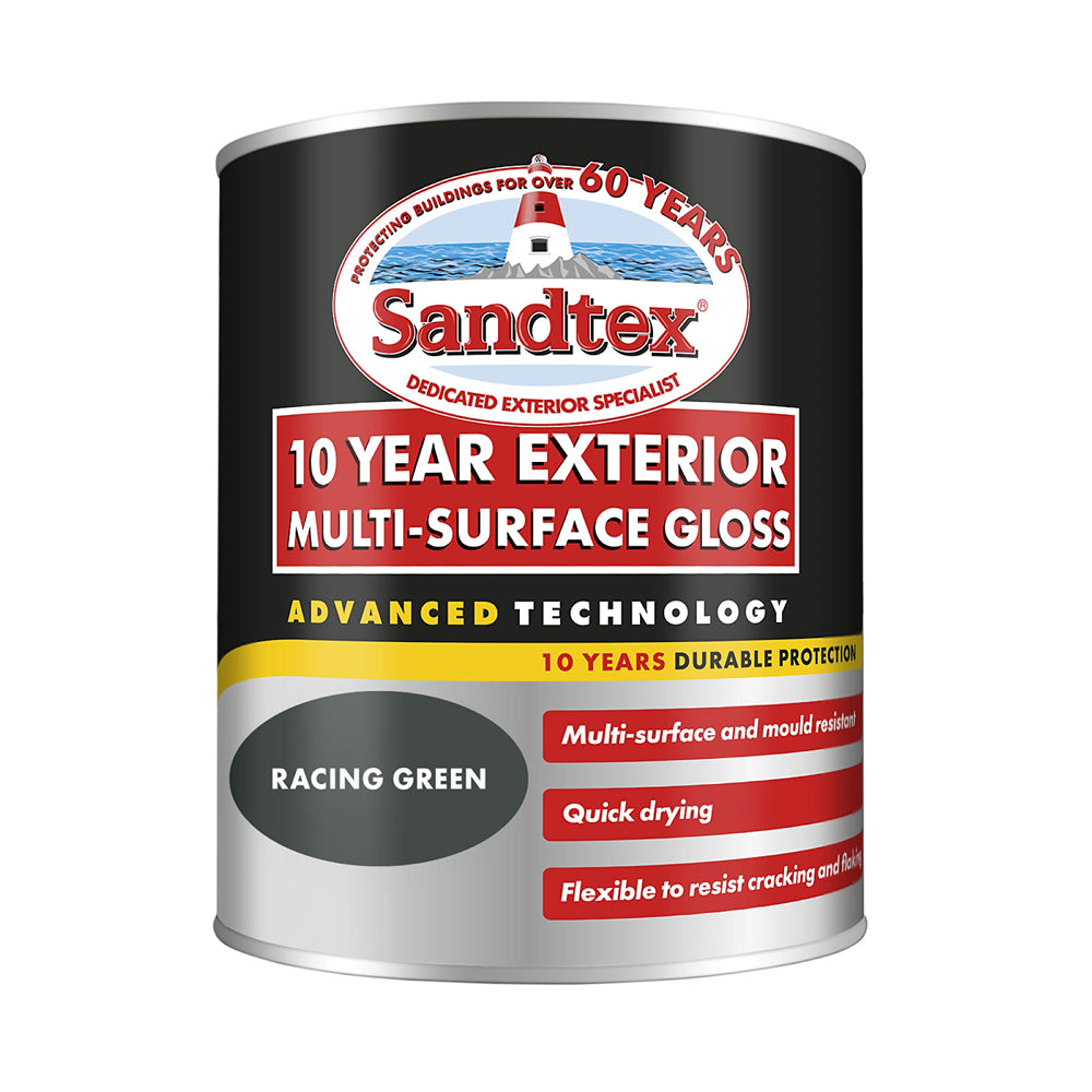Sandtex Exterior Multi-Surface Racing Green Gloss Paint | 750ml