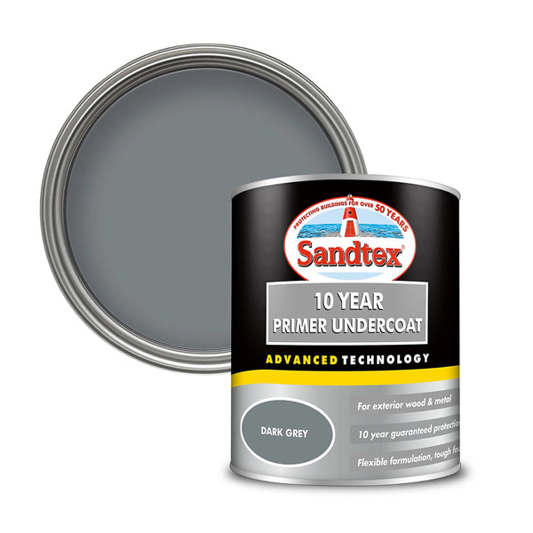 Sandtex Exterior Dark Grey Primer Undercoat Paint | 750ml, 10-Year Protection