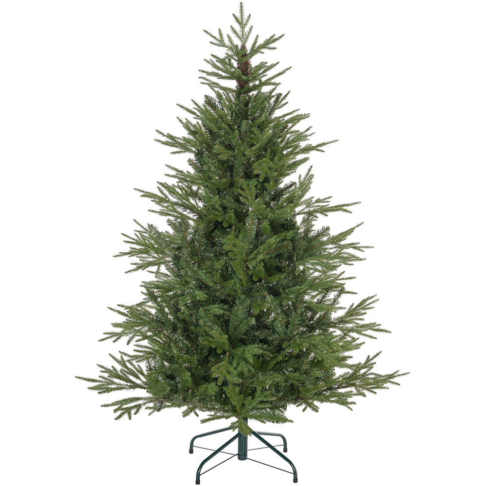 Christmas Drop Hinge Artificial Christmas Tree | 7ft, Metal Stand, Rubber Feet