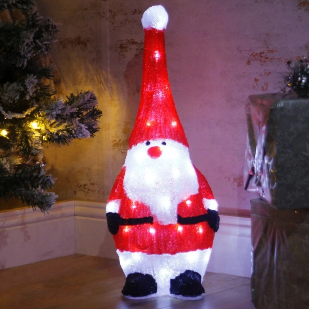 Christmas LED Acrylic Santa Light Up Figure | 58cm, 50 White LEDs
