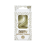 Fun House Number 2 Birthday Candle | Metallic Gold, Sculpted Numeral