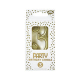 Fun House Gold Number 3 Birthday Candle | Metallic Finish, Oversized Numeral