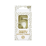 Gold Number 5 Birthday Candle Cake Topper | Metallic Finish, Oversized Design
